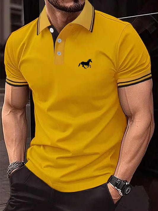 New Men's T-shirt Classic Short sleeved Polo Shirt